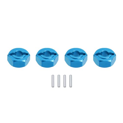 wisoolkic Rad Hex Mount 4 stücke Aluminium Legierung Für 14210 14209 1/14 On Road Fahrzeuge Starke RC Auto Zubehör Ersatzteile, Blau von wisoolkic