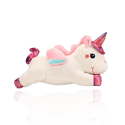 Wiztex Einhorn Kuscheltier - 40 cm Niedlich Einhorn Stofftier - Waschbar Einhorn Plüschtier - Unicorn Toy Geschenk für Kinder für Halloween, Weihnachten und Geburtstagsfeier (Weiß) von wiztex