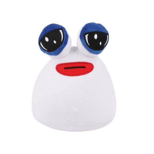 wiztex Pou Kuscheltier - Sad Pou Aliien Plüschtier Verpackt in Deutschland - Anime Plush Toy Geschenk für Kinder und Fans zu Halloween und Weihnachten (Weiß Sad Pou) von wiztex