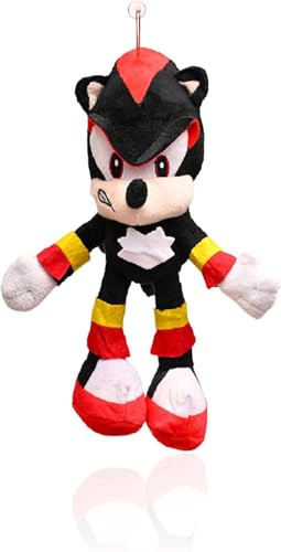 wiztex 28 cm Sonic Kuscheltier - Shadow Black Sonic Hedge Hog Videospiele-Serie - Gestickte Schwarze Augen Plüschtier - Sonic Spielzeug für Geschenk und Dekoration von wiztex