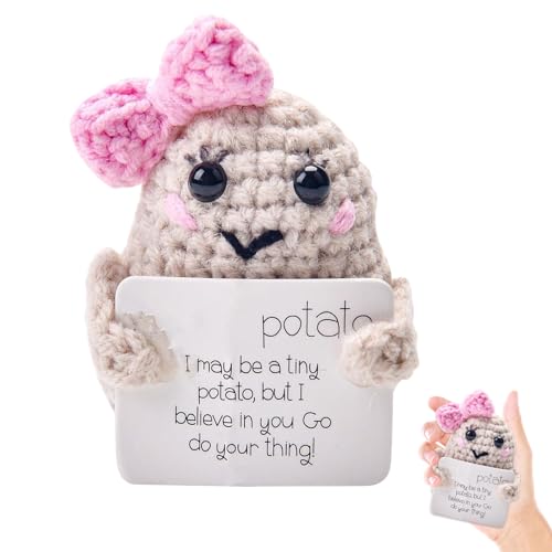 Positive Potato Positive Doll Potato Pocket Hug Geschenk Positive Geschenke Mini-Plüsch Figuren Lustige Positive Kartoffel Puppe Geschenk für Freund, Mutmacher Geschenk, Geschenke für Frauen von wohn&lebe