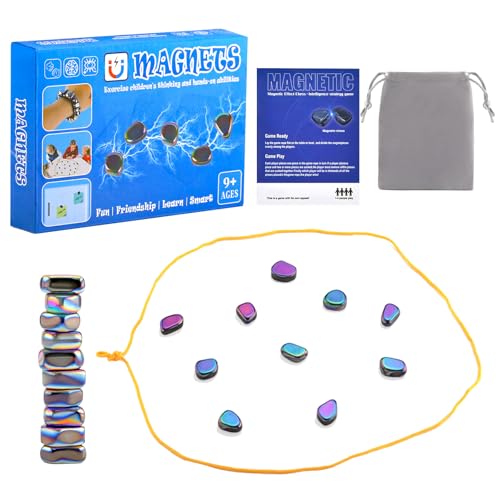 Magnetische Schachspielsteine,Strategie-Brettspiele,Geometrisches Schachspiel,Pädagogisches Dame Spiel mit Magnetischer Wirkung,20 farbige magnetische Spielsteine, Reiseschach Magnetische Spiele von wokdsbl