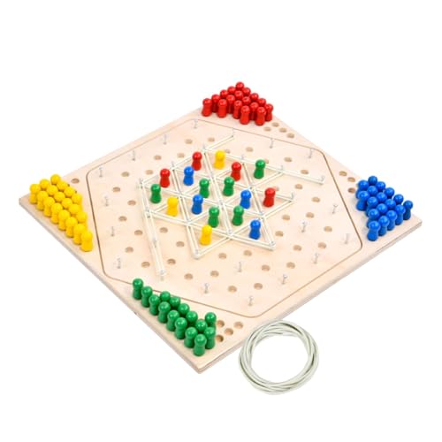 Triggle-Spiel Gummibänder, Kettendreieck Schachspiel, Triggle Brettspiel, Lustiges Ketten-Dreieck-Spiel, klassisches Strategie-Steckbrettspiel zum Sammeln, Chain Triangle Game von wokdsbl