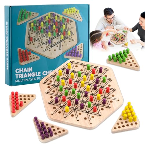 Triggle-Spiel Gummibänder, interaktives Steckspiel, Triggle Brettspiel, Lustiges Ketten-Dreieck-Spiel, klassisches Strategie-Steckbrettspiel zum Sammeln, Chain Triangle Game von wokdsbl