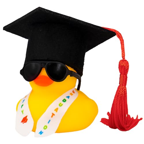 wonuu Gummi-Ente zum Schulabschluss, Auto-Armaturenbrett-Ornament, Party-Dekoration, Abschlussgeschenke für Sie und Ihn, Abitur für Senioren, Doktor, Master, College, lustiges Geschenk für Damen und von wonuu