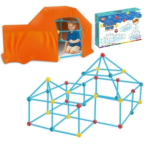 WOOPIE Großbauklötze Zeltset Strohhalme Rohre 128 el. Klötze Zelt bauen Bausteine Zelt für Kinder von woopie!