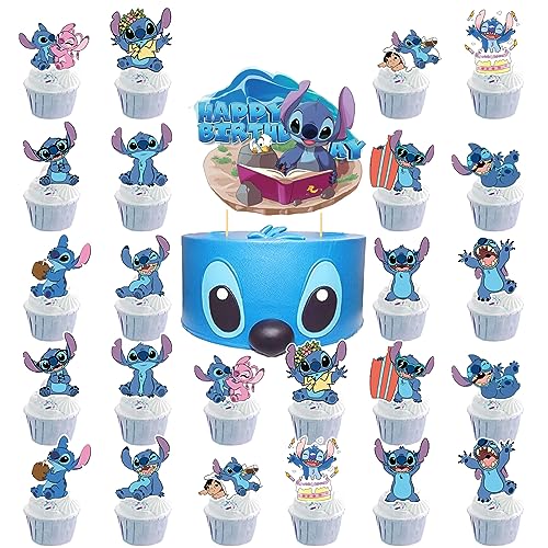 25 Stück Geburtstag Kuchen Dekoration Cartoon Geburtstag Kuchen Topper Thema Party Cupcake Topper Cupcake Dekoration für Jungen Mädchen Party von wopin