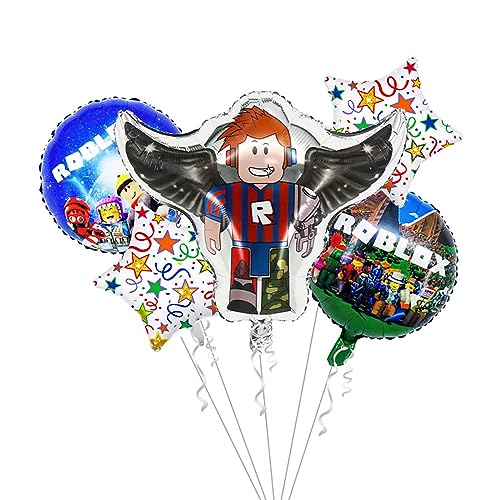 5 PCS Party Folienballons, Roboter Geburtstagsdekorationen Party Gunst für Jungen Mädchen Kinder Spiel Themenparty von wopin