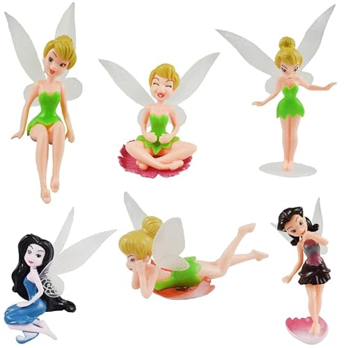 6 Stück Blumenfee Kuchenaufsätze Wopin Feen-Figuren Kuchen Dekoration Blumenfee Mini Figures Set Party Kuchen Dekoration Lieferungen Cake Topper für Mädchen, Kinder und Babys von wopin