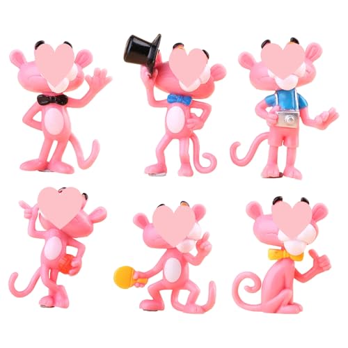 6pcs - Cartoon Kuchen kreative Dekoration, rosa Mini-Puppen-Set, Geburtstag, Party-Torten-Set, Tortendekoration, Party-Zubehör, Cupcake-Puppen von wopin