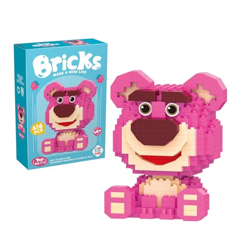 Micro -Building Pink Anime Model Micro -Constructing Block 3D Puzzle Mini Pet Partner Set Children 'S Education Toy Puzzle Geeignet für Erwachsene Druckentlastung Party Geburtstag Geschenk von wopin