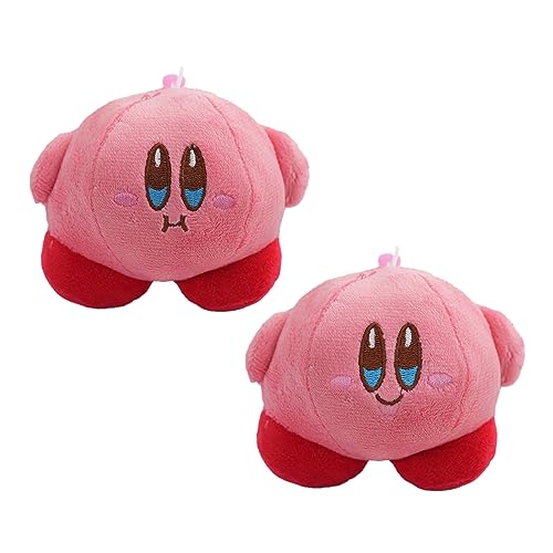 wopin 2Pcs Kirby Plüsch Puppen Cartoon Anime Star Kirby Plüsch Anhänger Spielzeug, Rosa Kirby Plüschtiere für Kinder Geburtstag Geschenk, 8cm von wopin