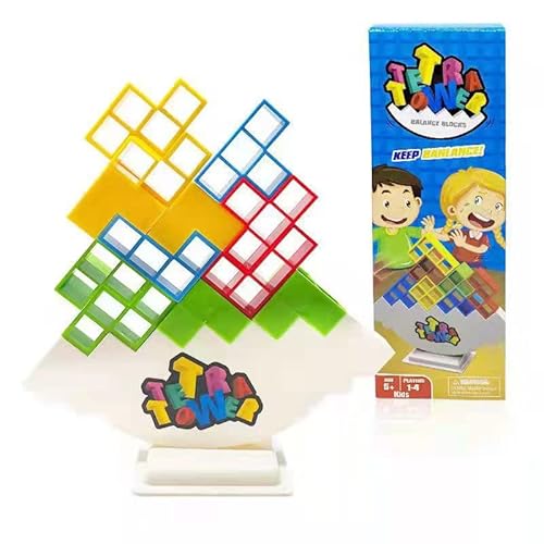wopin Tetris Tower Balance-Spiel, Dekompressions-Balance-Bausteine, Balancierendes Stapelspielzeug für Kinder Erwachsene, Denkspiel-Baustein-Intelligenz-Lerngeschenk, Tischspiele von wopin