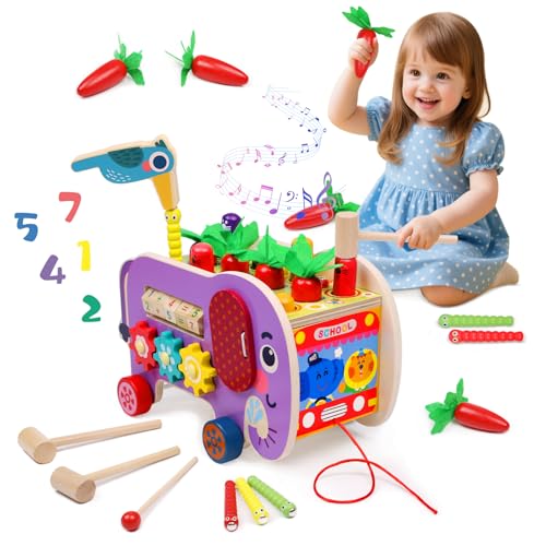 Kinder Montessori Spielzeug Holz 8 in 1, Xylophon Hammerspiel Steckspiel Magnetisches Angelspiel Spielzeugkiste, Motorikspielzeug Holzspielzeug Kinderspielzeug Lernspielzeug Geschenk für Mädchen Junge Kinder Montessori Spielzeug Holz 8 in 1, Xylophon Hammerspiel Steckspiel Magnetisches Angelspiel Spielzeugkiste, Motorikspielzeug Holzspielzeug Kinderspielzeug Lernspielzeug Geschenk für Mädchen Junge von wotoyd