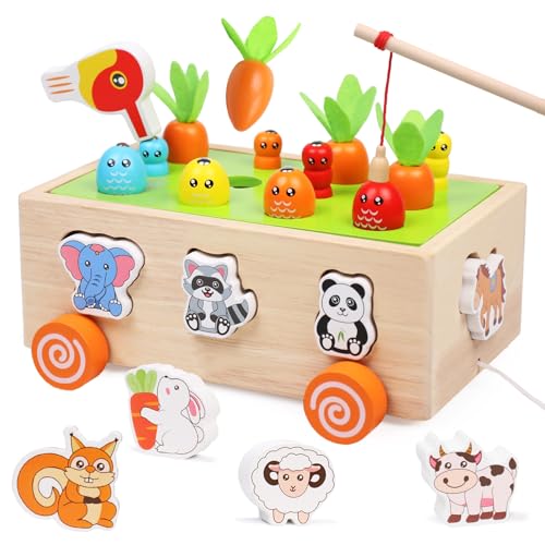 Wotoyd Montessori Spielzeug ab 3 4 5 Jahr, 7 in 1 Multifunktionale Holzspielzeug Karotten Steckspiel Holz angelspiel Farmspiel Lernspielzeug Kinder Motorikspielzeug Geschenk für Mädchen Jungen Wotoyd Montessori Spielzeug ab 3 4 5 Jahr, 7 in 1 Multifunktionale Holzspielzeug Karotten Steckspiel Holz angelspiel Farmspiel Lernspielzeug Kinder Motorikspielzeug Geschenk für Mädchen Jungen von wotoyd