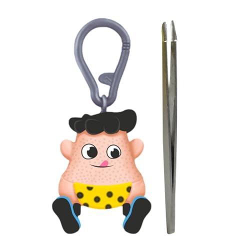 wqibq 2 Mr Plucky Toys, Polka Hair Pulling Disorder Toy, Say Goodbye to Skin Picking, Hair Picking Fidget Toy, Pimple Popping Toy, Stress Relief Toy for Sensory, An'xiety Relief Keychain Toy with Twee von wqibq