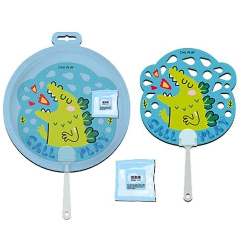 wqibq Blasenfächer-Spielzeug, Blasenmacher-Fächer, Kreativer Blasenfächer, Handheld-Blasengebläse, lustiges Spielzeug für Kinder, kreativer Cartoon-Blasenventilator mit 10 ml Flüssigkeit von wqibq