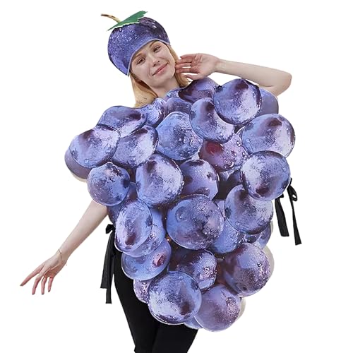 wqibq Fruchtkostüm - Lila Weintrauben Kostüm Mit Hut,Realistisches Verkleidungskostüm Für Rollenspiel Halloween Party Cosplay Bühnenauftritt wqibq Fruchtkostüm - Lila Weintrauben Kostüm Mit Hut,Realistisches Verkleidungskostüm Für Rollenspiel Halloween Party Cosplay Bühnenauftritt von wqibq