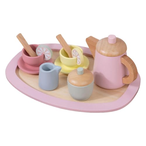 wqibq Holzteepartys Set, Tee -Set - Teezeit Playset Holzpartys Set | Stellen Sie Sich vor, Spielen Essen, tragbar von wqibq