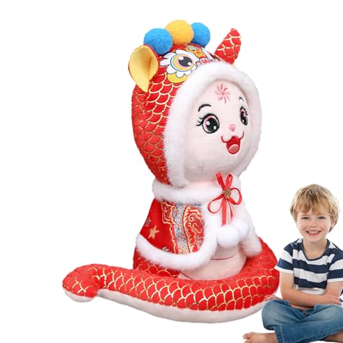 wqibq Jahr der Schlangenpuppe - Jahr des Schlangenmaskottchens,Schlangenstofftier, Frühlingsfest-Schlangen-Plüschschlangen-Stofftier, 2025 niedliches chinesisches Neujahrsspielzeug-Maskottchen für von wqibq