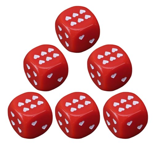 wqibq Spielwürfel - Acryl-Spielwürfel Mit Herzförmigen Punkten,6 Stücke Spielzeug mit abgerundeten Ecken für Sammler Tischreise Nacht Zuhause wqibq Spielwürfel - Acryl-Spielwürfel Mit Herzförmigen Punkten,6 Stücke Spielzeug mit abgerundeten Ecken für Sammler Tischreise Nacht Zuhause von wqibq