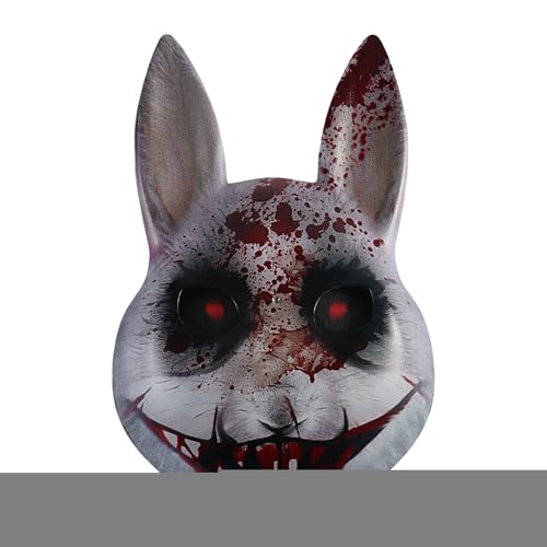 wqibq Unheimliche Hasenmaske, Halloween Grusel Maske, Theateraufführung Bühnenfest Kostüm Party Familienfeier Cosplay Verkleidung wqibq Unheimliche Hasenmaske, Halloween Grusel Maske, Theateraufführung Bühnenfest Kostüm Party Familienfeier Cosplay Verkleidung von wqibq