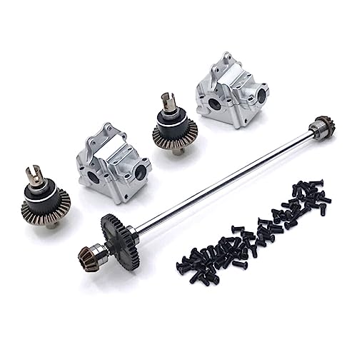 wueiooskj 1/14 RC Auto Getriebe Upgrade Metall Differentialgetriebe Reparatursatz Ersatz für WLtoys 144010 144001 144002, Silber von wueiooskj