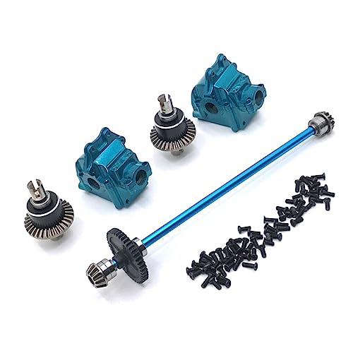 wueiooskj 1/14 RC Auto Getriebe Upgrade Metall Differentialgetriebe Reparatursatz Ersatz für WLtoys 144010 144001 144002, Blau von wueiooskj