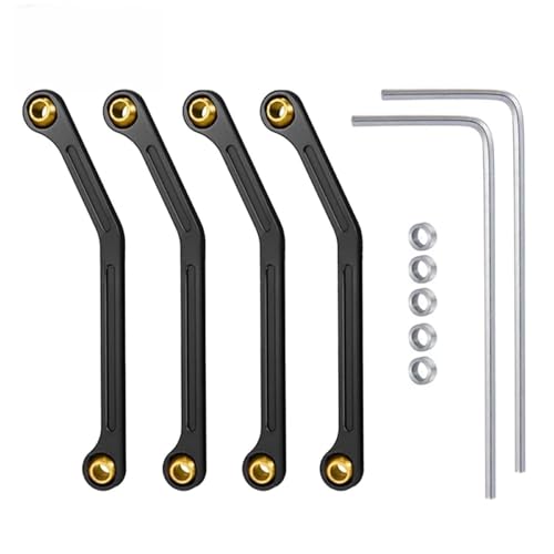 wueiooskj 4 stücke Aluminium Legierung Lenkung Link Rod Set Für 1/18 Jimny Crawler Radstand RC Auto Zubehör Ersatz Teile RC upgrade Teil, Schwarz von wueiooskj