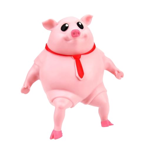 wueiooskj Anti Stress Spielzeug, elastisch, rosa Schwein, entspannend und angenehm zu berühren beim Drücken, Schwein, TPR, Stressabbau Spielzeug, Quetschspielzeug, 15 * 15cm von wueiooskj