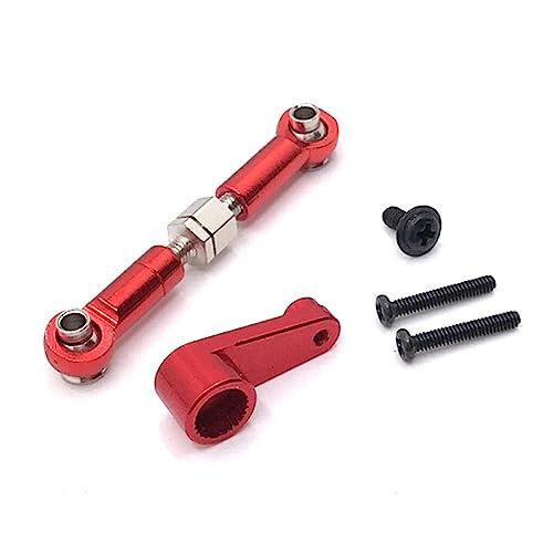 wueiooskj Servo Arm Car Link Rod Crawler Fahrzeug Upgrade Ersatzteile Schraubensatz Zubehör Ersatz für Wltoys 144010 144001, Rot von wueiooskj