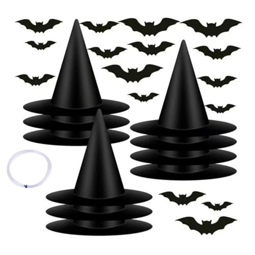 wueiooskj Weiche und strapazierfähige Hexenhüte für Damen, Halloween Dekorationen, aus 210D Oxford Stoff, Hexenhut aus Oxford Stoff, Typ1 wueiooskj Weiche und strapazierfähige Hexenhüte für Damen, Halloween Dekorationen, aus 210D Oxford Stoff, Hexenhut aus Oxford Stoff, Typ1 von wueiooskj