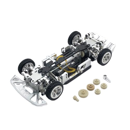 wueiooskj Zusammengebautes RC Chassis Rahmenset aus Aluminiumlegierung für 1/28 Wltoys K969. Metall Chassis Rahmenset für 1/28 Wltoys K969 RC Auto, Silber von wueiooskj