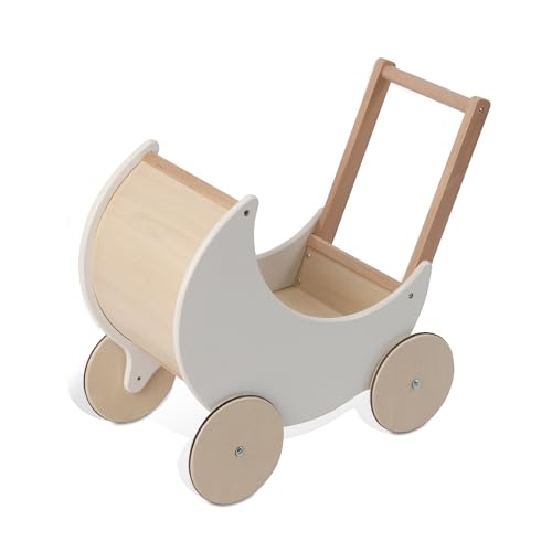 wuuhoo® Lauflernwagen aus Holz - höhenverstellbare Lauflernhilfe mit Puzzle, und Zahlen - Pädagogisches Babyspielzeug, Laufwagen, Holzspielzeug für Kinder ab 1 Jahr Lou von wuuhoo