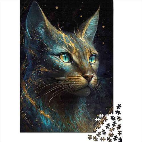 1000-teiliges Puzzle „Abessinierkatze“ Puzzle für Erwachsene und Jugendliche Holzbrett-Puzzle Spielzeug Denkspiel 1000 Teile (75 x 50 cm) von wuzihanptpt