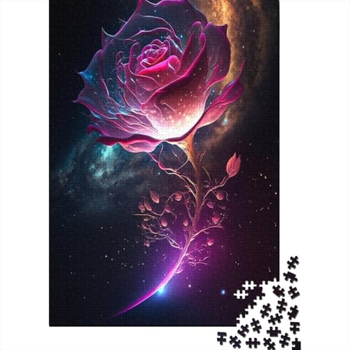 1000-teiliges Puzzle „Rosen“-Puzzle für Erwachsene und Jugendliche Holzbrett-Puzzle Spielzeug Denkspiel 1000 Teile (75 x 50 cm) von wuzihanptpt