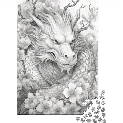 1000-teiliges Puzzle Japanisches Drachenkirsch-Puzzle für Erwachsene und Jugendliche Holzbrett-Puzzle Puzzle für Sommerliebhaber 1000 Teile (75 x 50 cm) von wuzihanptpt