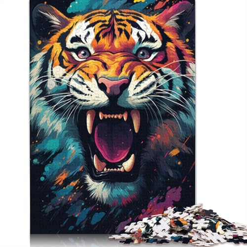 1000-teiliges Puzzle Sternenhimmel-Malerei Tiger-Puzzle Papierpuzzle Familiendekoration 1000 Teile (38 x 26 cm) von wuzihanptpt