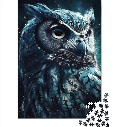 1000-teiliges Puzzle für Erwachsene Eule coole Puzzles für Erwachsene und Jugendliche Holzpuzzle Spielzeug Denkspiel 1000 Teile (75 x 50 cm) von wuzihanptpt