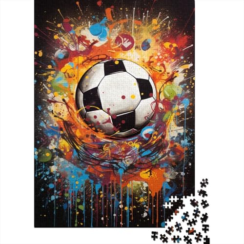 1000-teiliges Puzzle für Erwachsene Fußball-Sport-Puzzles für Erwachsene Holzbrett-Puzzles Lernspiele Heimdekorations-Puzzle. 1000 Teile (75 x 50 cm) von wuzihanptpt