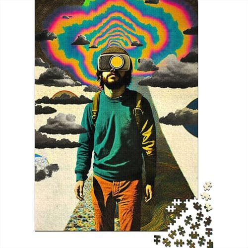 1000-teiliges Puzzle für Erwachsene Psychedelic Dreamland-Puzzles für Erwachsene und Jugendliche Holzpuzzle Spielzeug Denkspiel 1000 Teile (75 x 50 cm) von wuzihanptpt