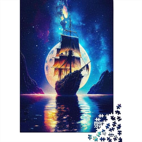 1000-teiliges Puzzle für Erwachsene bunte Segelboote Puzzle für Erwachsene Holzbrett-Puzzle dekomprimierendes geistiges Lernspielzeug 1000 Teile (75 x 50 cm) von wuzihanptpt