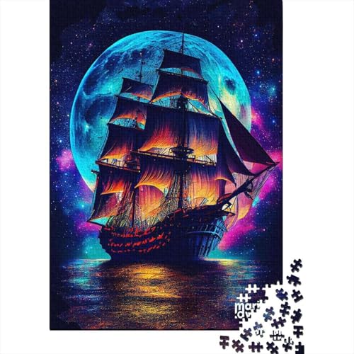 1000-teiliges Puzzle für Erwachsene bunte Segelboote Puzzles für Erwachsene und Jugendliche Holzpuzzle Spielzeug Denkspiel 1000 Teile (75 x 50 cm) von wuzihanptpt