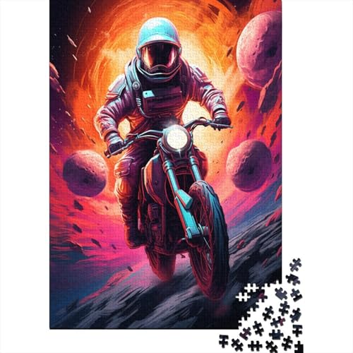 1000-teiliges Puzzle für Erwachsene farbenfrohes Motorrad-Rennfahrer-Puzzle für Erwachsene Holzbrett-Puzzle Lernspiele Heimdekorations-Puzzle. 1000 Teile (75 x 50 cm) von wuzihanptpt