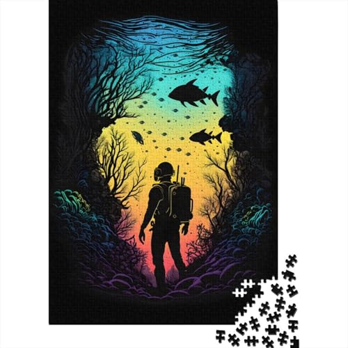 300-teiliges Puzzle „Die Schönheit des Meereslebens“ Puzzles für Erwachsene und Jugendliche Holzbrett-Puzzle Spielzeug Denkspiel 300 Teile (40 x 28 cm) von wuzihanptpt