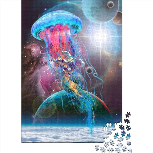 300-teiliges Puzzle „Killer Space Jellyfish“ Puzzles für Erwachsene und Jugendliche Holzbrett-Puzzles Spielzeug Denkspiel 300 Teile (40 x 28 cm) von wuzihanptpt