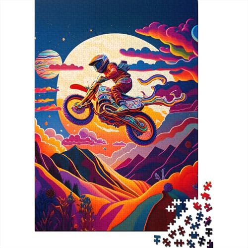 300-teiliges Puzzle „Motor Cross Rider“ Puzzle für Erwachsene Holzbrett-Puzzle Lernspielzeug 300 Stück (40 x 28 cm) von wuzihanptpt