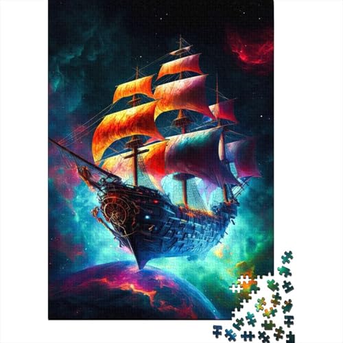 300-teiliges Puzzle „Piratenschiff“ bunte Puzzles für Erwachsene und Jugendliche Holzbrett-Puzzle Spielzeug Denkspiel 300 Teile (40 x 28 cm) von wuzihanptpt