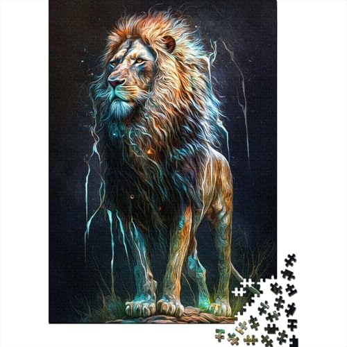 300-teiliges Puzzle Löwe Puzzle für Erwachsene Holzbrett-Puzzle Lernspielzeug 300 Teile (40 x 28 cm) von wuzihanptpt