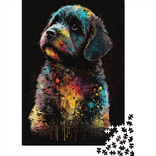 300-teiliges Puzzle Paintsplash-Welpen-Puzzle für Erwachsene Holzpuzzle Familienpuzzlespiel 300 Teile (40 x 28 cm) von wuzihanptpt